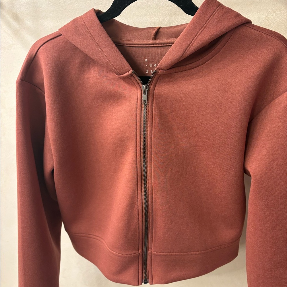 Rust Zip-Up Hoodie